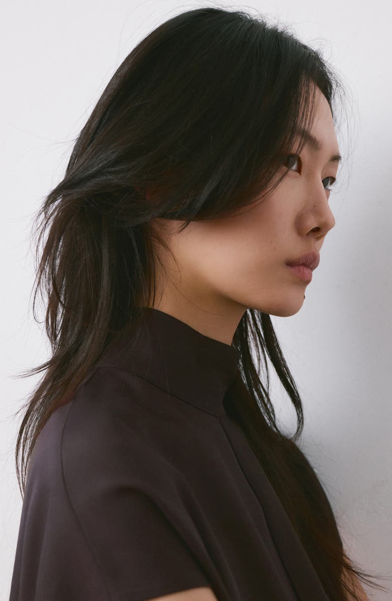 MANGO Cap Sleeve Belted Jumpsuit, Alternate, color, Chocolate