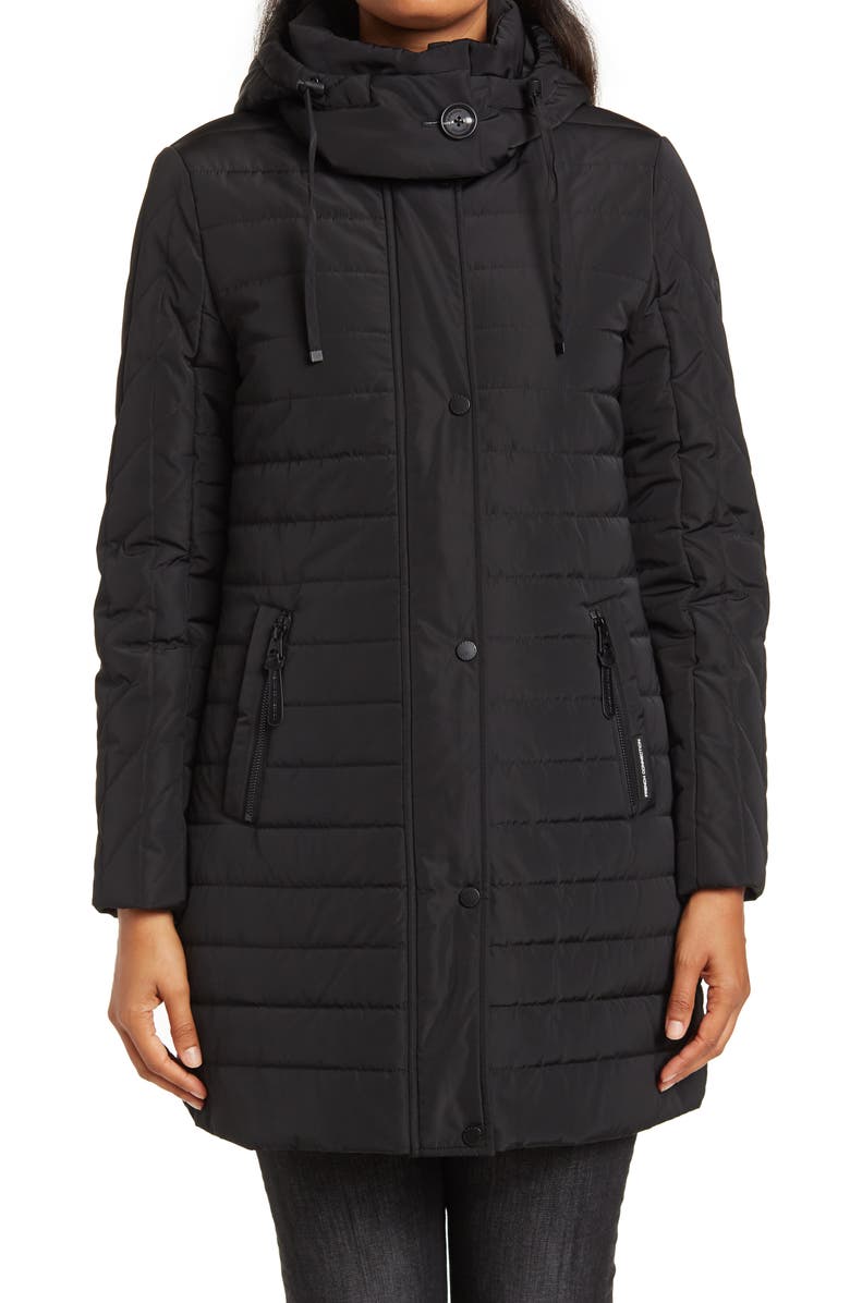 French Connection Quilted Barn Hooded Puffer Jacket, Alternate, color, 