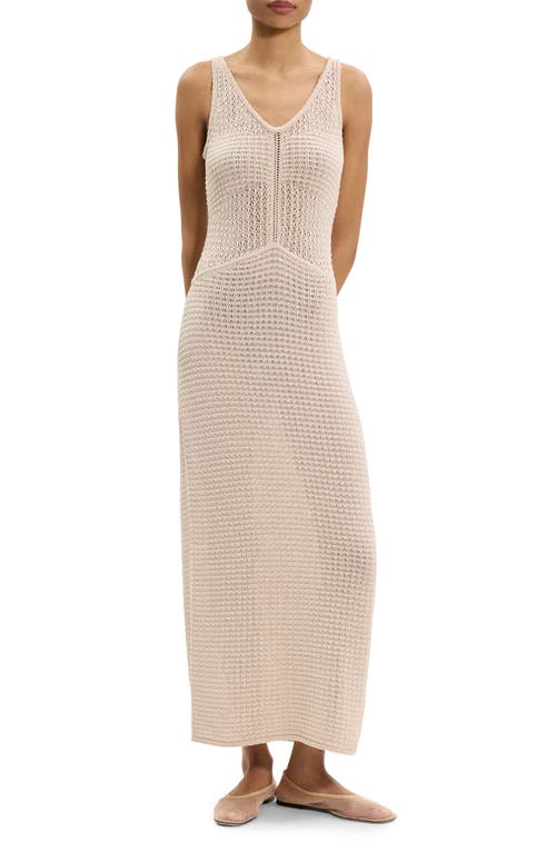 Theory Open Stitch Sleeveless Maxi Dress In Neutral