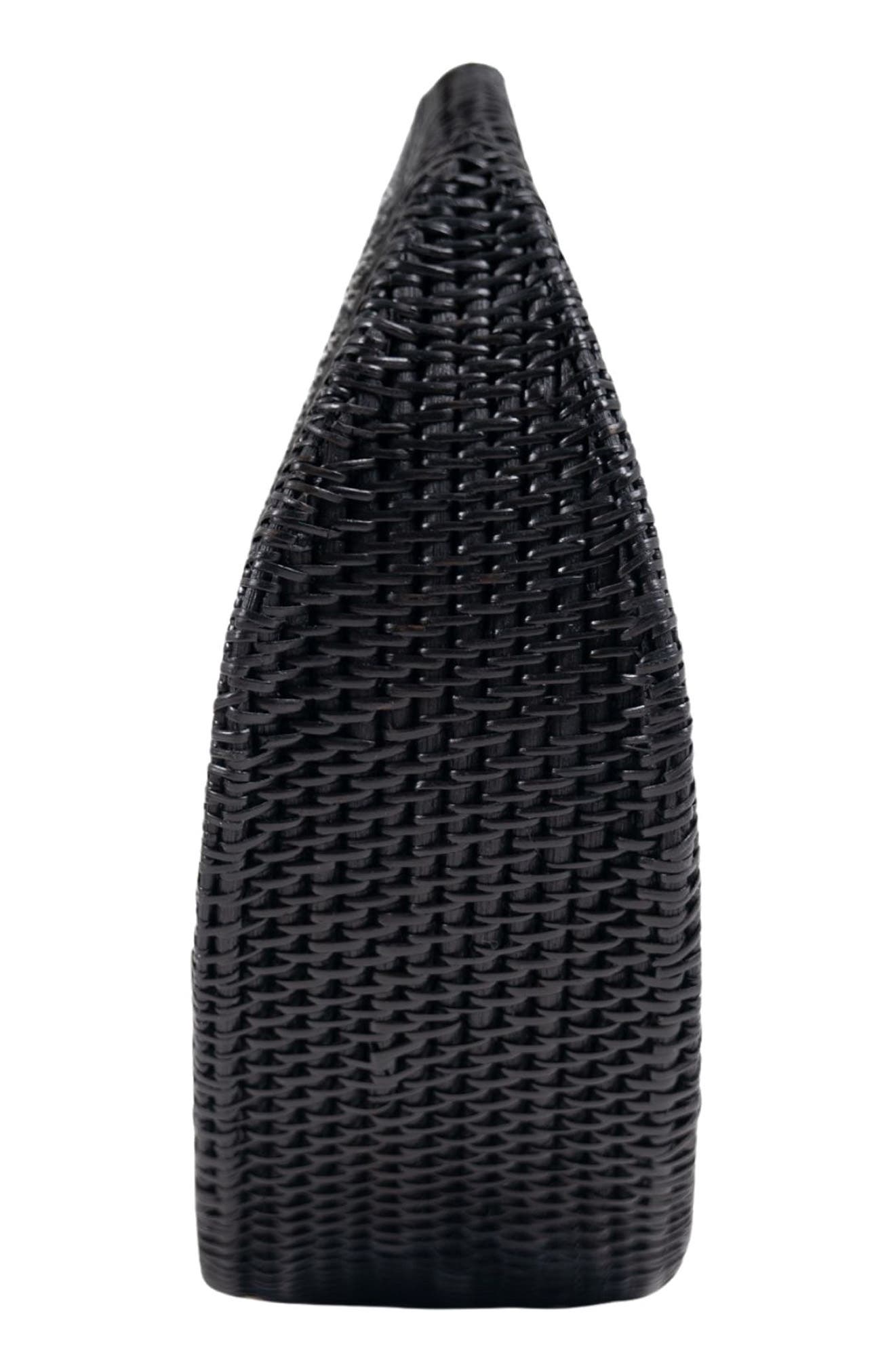 Jelavu Felicity Handwoven Rattan Top Handle Bag, Alternate, color, Black