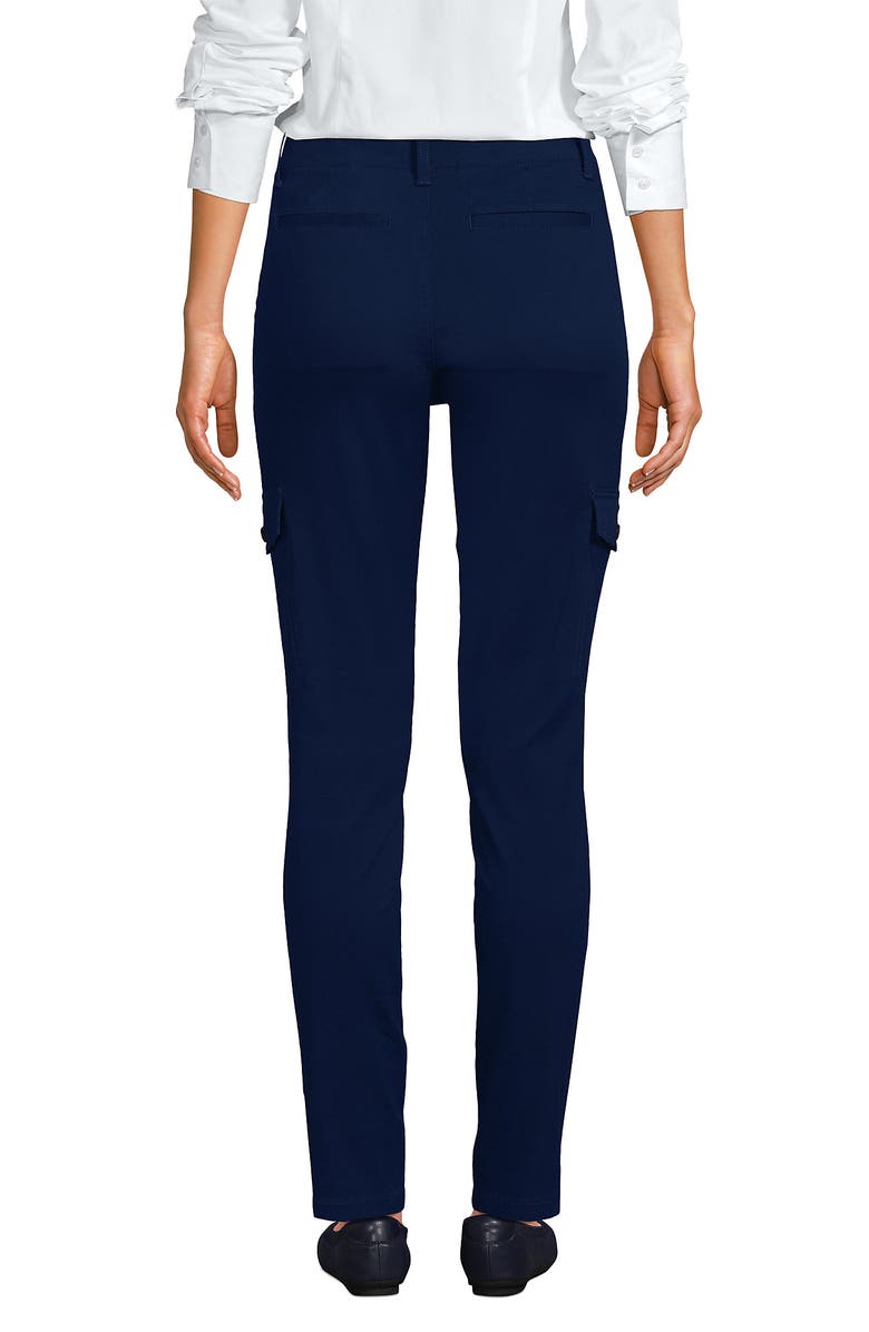 Lands' End Mid Rise Slim Cargo Chino Pants, Alternate, color, Deep Sea Navy