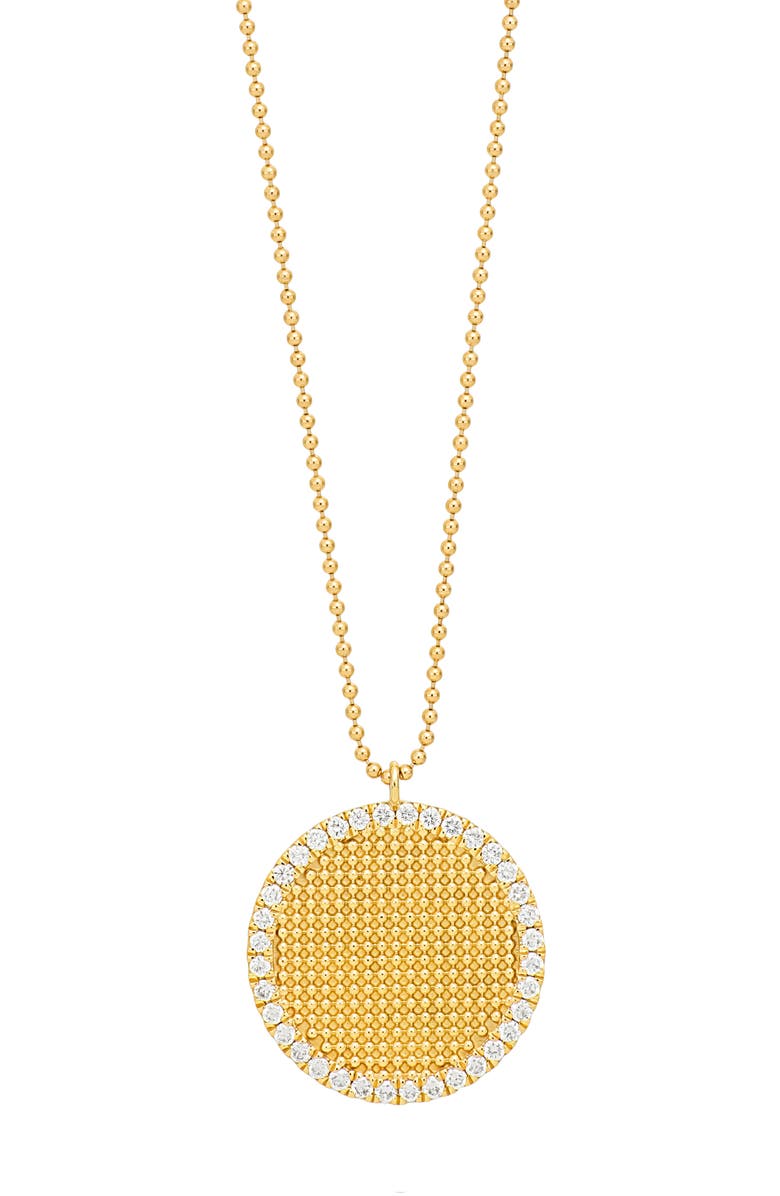 Bony Levy Kiera Diamond Halo Round Pendant Necklace, Main, color, 