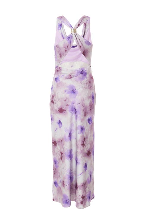 Quiz Floral Cowl Maxi Dress In Lilac