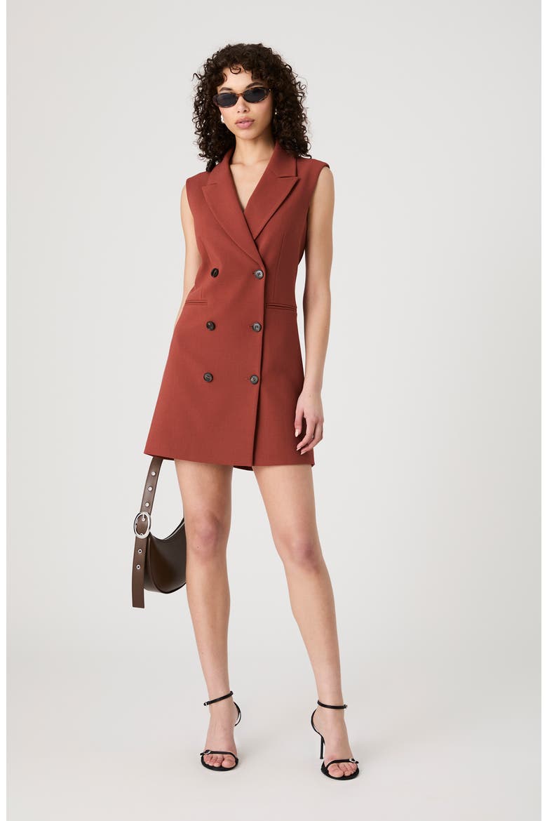 Whisper Sleeveless Blazer Dress, Alternate, color, TERRACOTTA