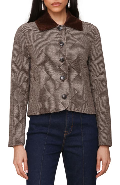 Corduroy Collar Crop Jacket
