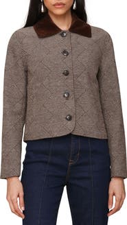 Bagatelle Corduroy Collar Crop Jacket