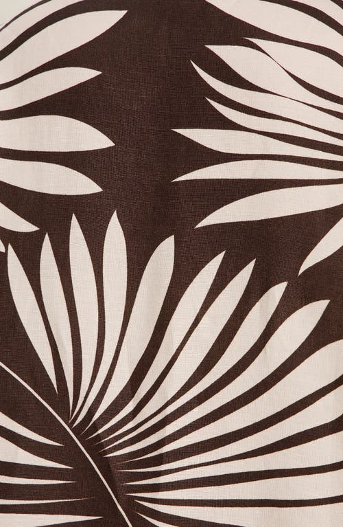 Sanctuary The Harmony Palm Pintuck Pleat Linen Blend Tank In Brown
