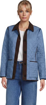 Lands' End Print Reversible Barn Quilted Insulated Jacket