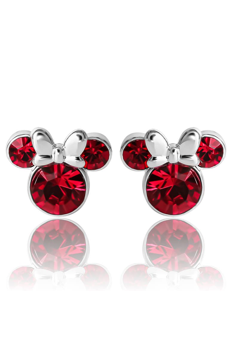 Birthstone Stud Earrings, Main, color, July - Ruby Crystal