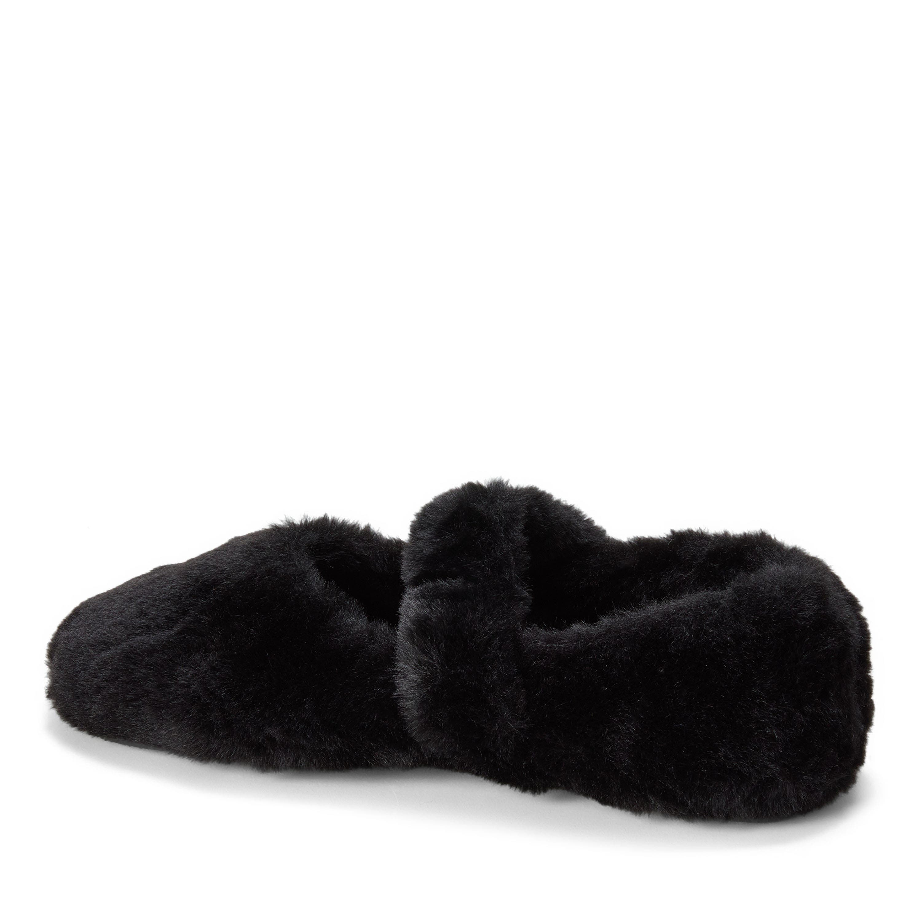 Maryanne Luxe Teddy Maryjane Slippers, Alternate, color, BLACK