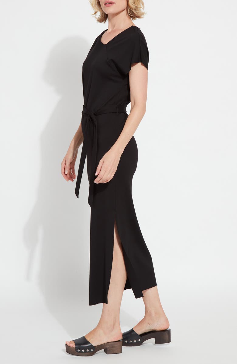Lysse Celeste Asymmetric Midi Dress, Alternate, color, Black