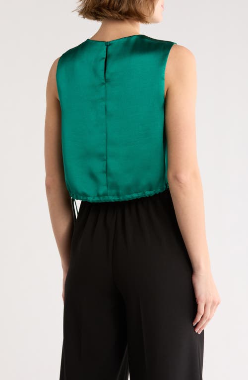 Lucy Paris Thora Side Tie Sleeveless Crop Top In Green