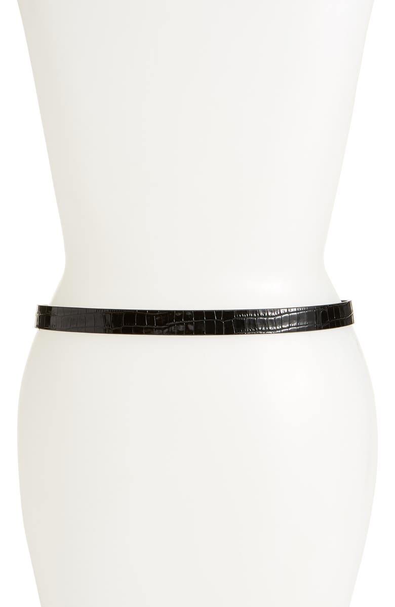 Rebecca Minkoff Reversible Leather Skinny Belt, Alternate, color, 