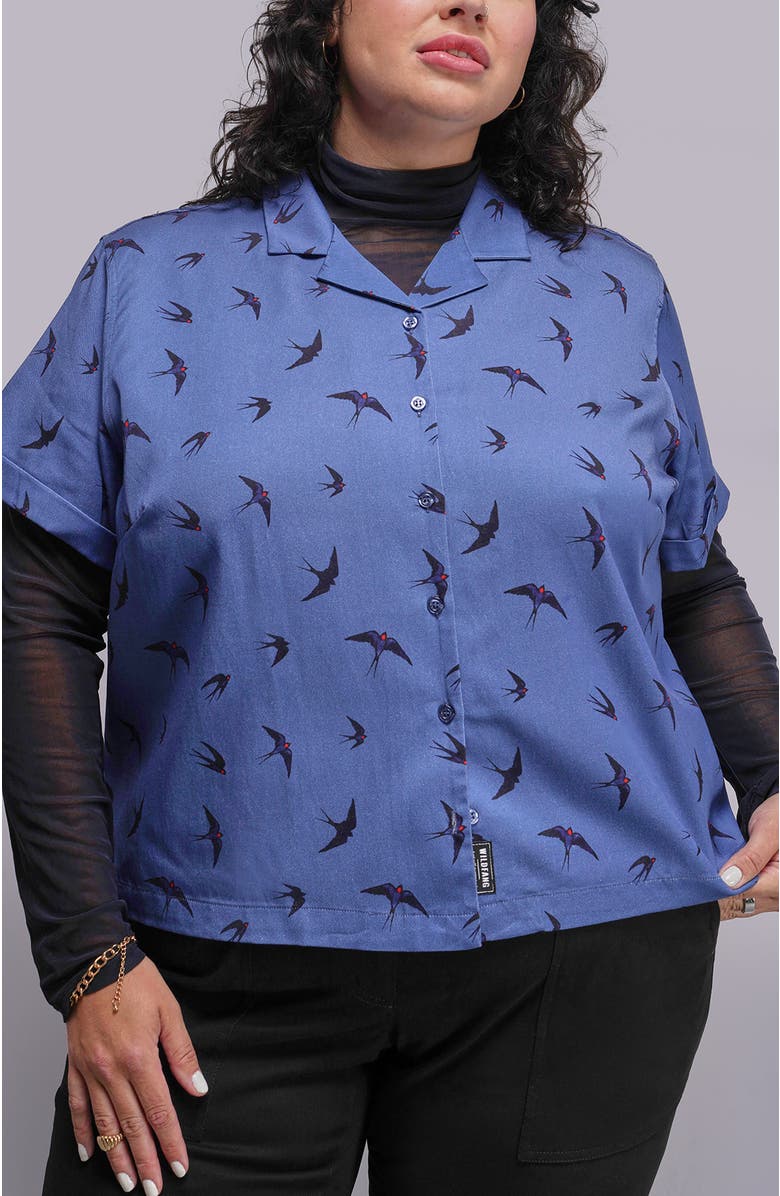 WILDFANG The Everyday Camp Button Up, Alternate, color, Swift Oxford Blue