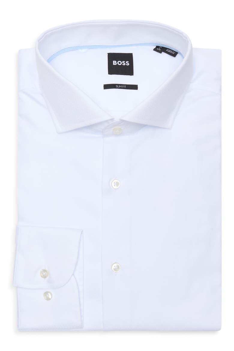 Hank Kent Slim Fit Cotton Dress Shirt, Alternate, color, WHT