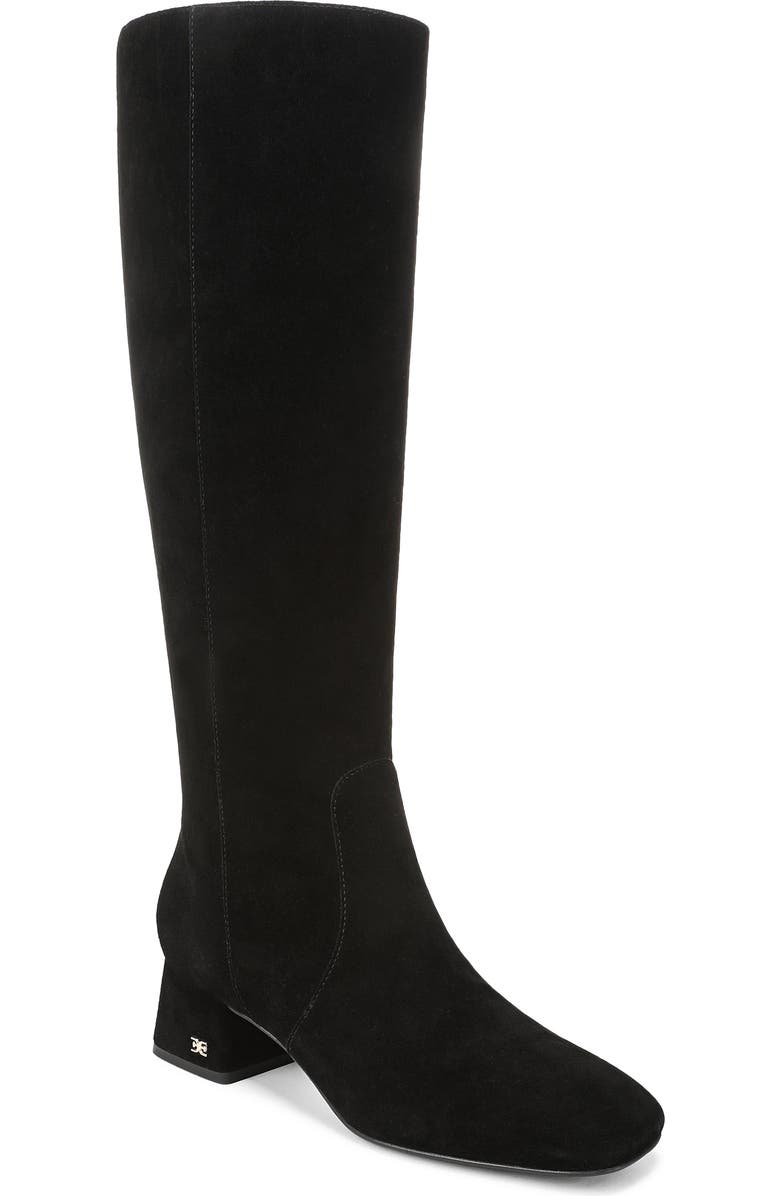 Sam Edelman Porter Knee High Boot, Main, color, Black Suede