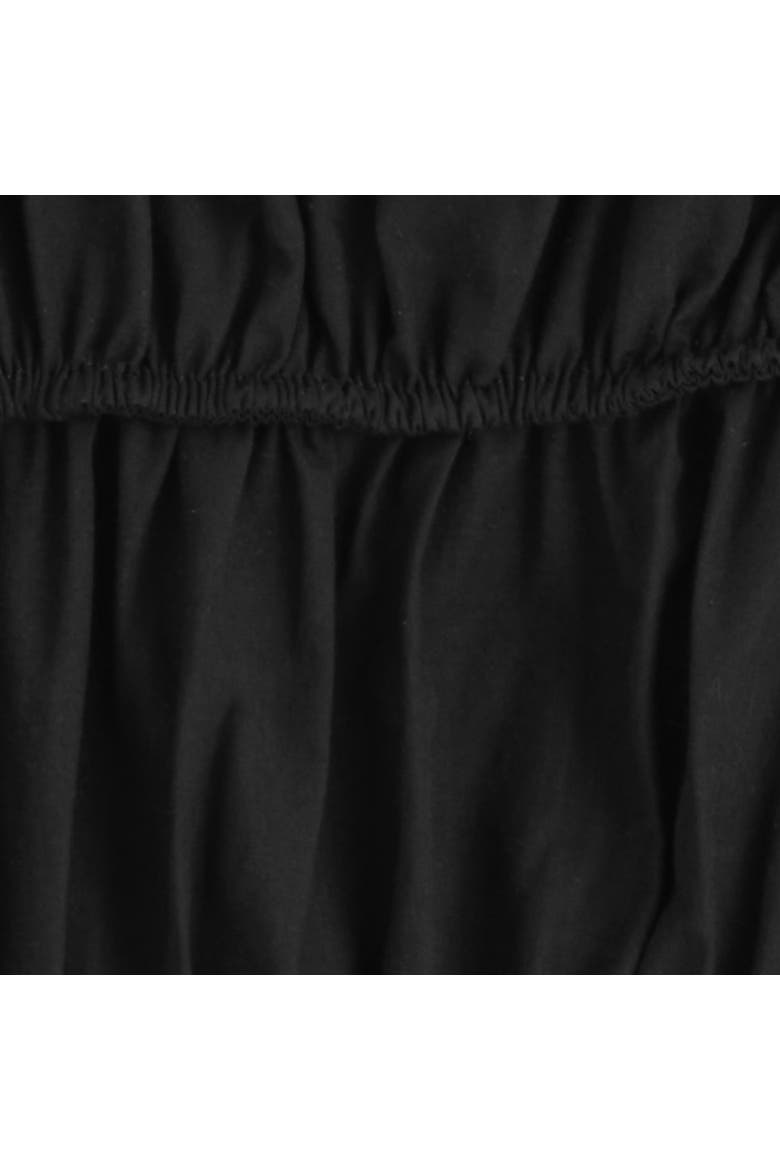 Gathered Cotton Peplum Top, Alternate, color, BLACK