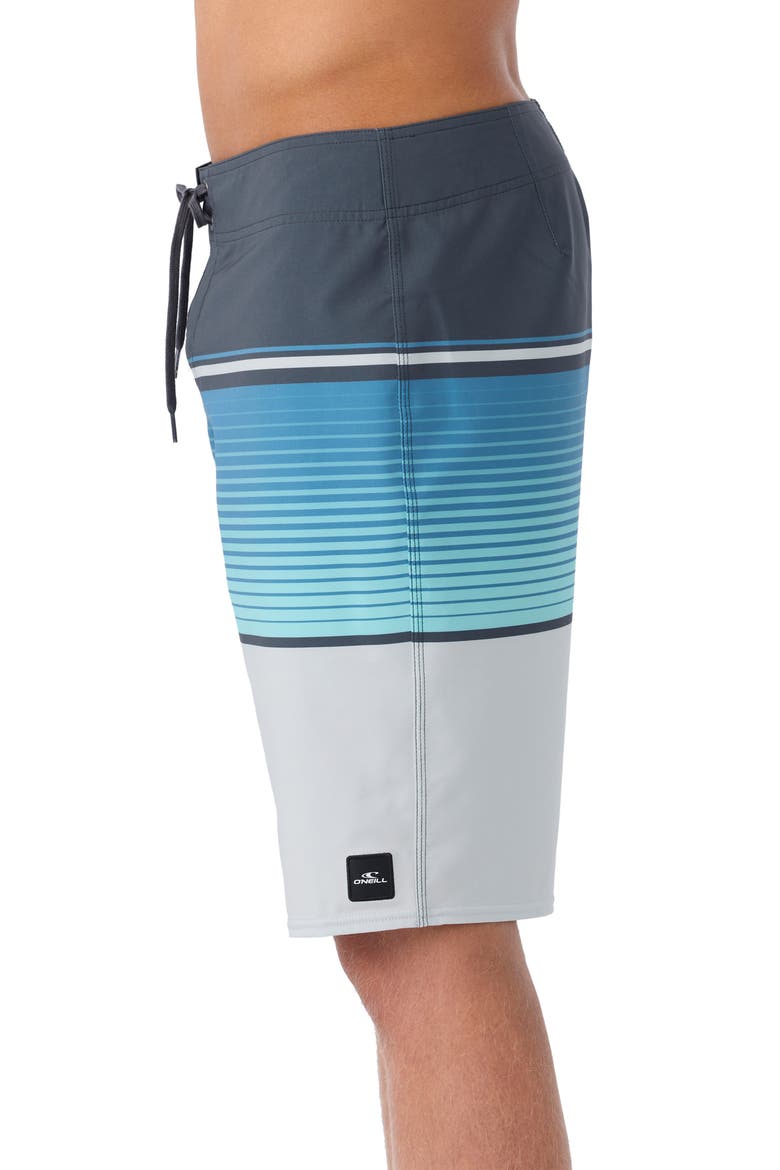 Lennox Stripe Board Shorts, Alternate, color, FOG