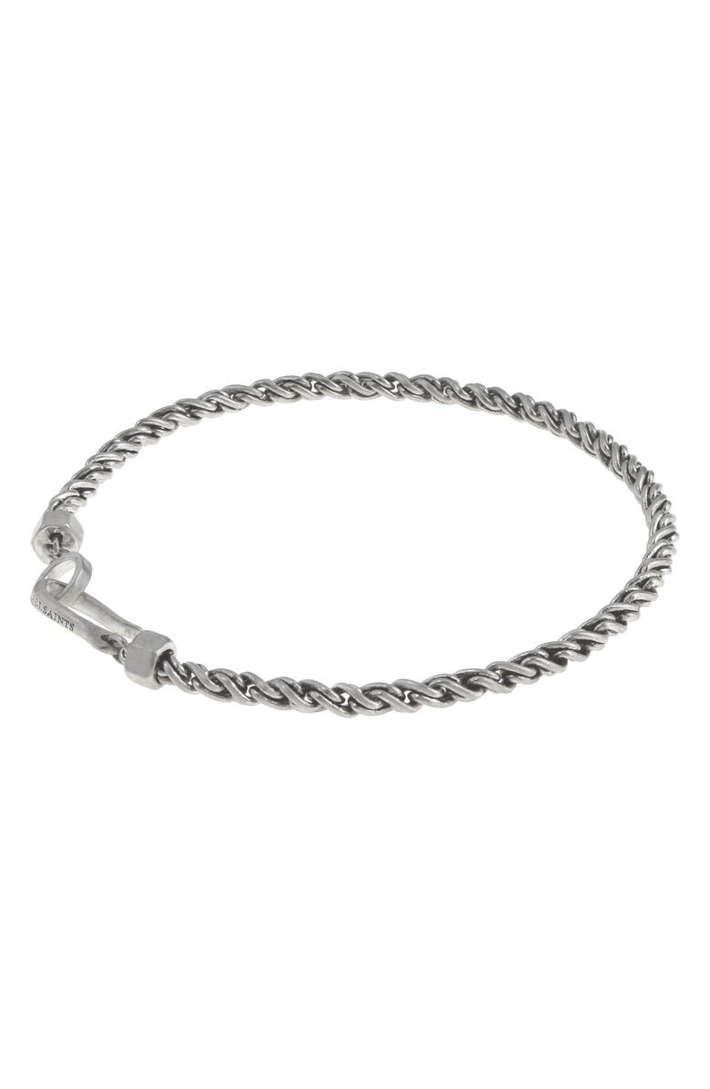 AllSaints Men's Rope Chain Bracelet, Main, color, 