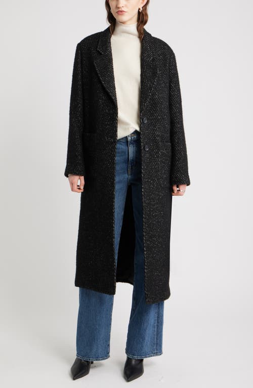 Nordstrom Belted Textured Trench Coat In Black