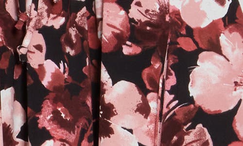 Connected Apparel Scrunch Bodice Midi Dress In Rosewood