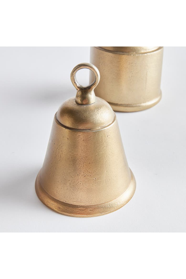 6.4" La Taverna Decorative Cast Aluminum Tabletop Centerpiece Bells Set of 2, Alternate, color, Gold