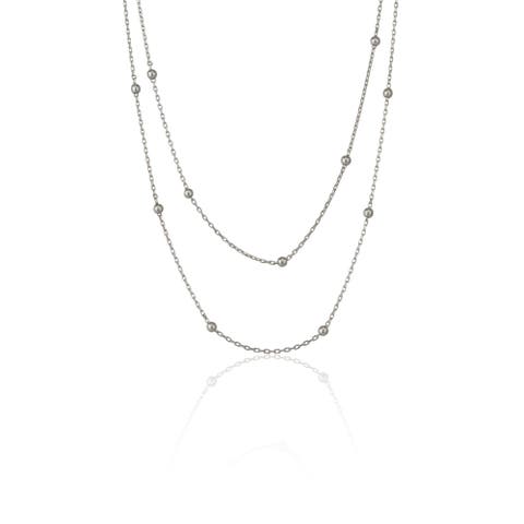 Dorissa Multicolour Sterling Silver Beaded Double Necklace