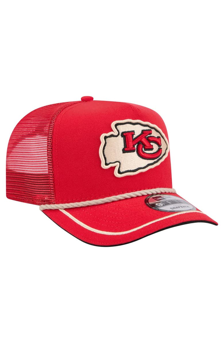 New Era Men's New Era Red Kansas City Chiefs Vintage Team Rope A-Frame Trucker 9FIFTY Snapback Hat, Alternate, color, 