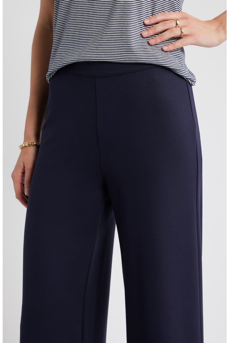 High Waist Wide Leg Ponte Pants, Alternate, color, NAVY NIGHT