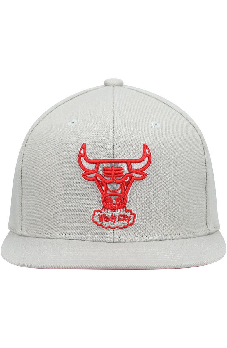 Mitchell & Ness Men's Mitchell & Ness Gray Chicago Bulls Hardwood Classics Tonal Snapback Hat, Alternate, color, 