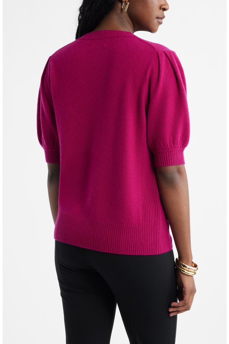 Puff Sleeve Wool & Cashmere Sweater, Alternate, color, PINK PLUMIER