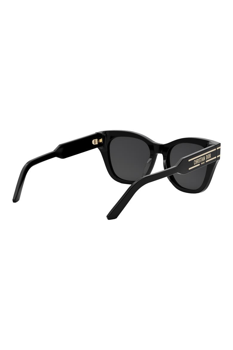 'DiorSignature B4I 52mm Butterfly Sunglasses, Alternate, color, SHINY BLACK / SMOKE
