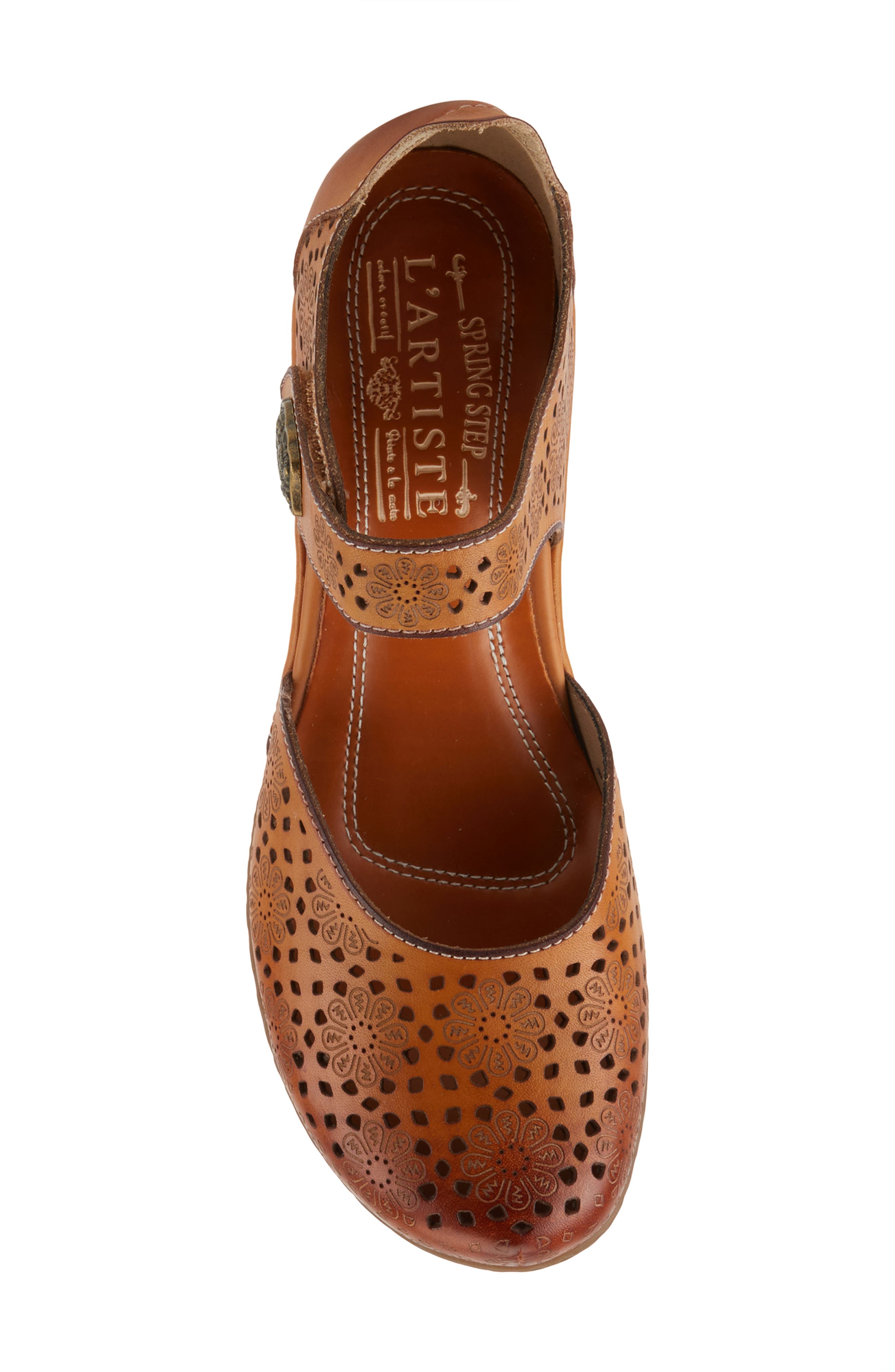 L'Artiste by Spring Step Americana Ankle Strap Clog, Alternate, color, Camel