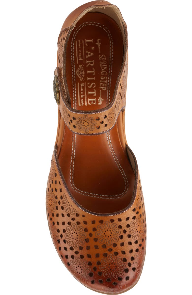 L'Artiste by Spring Step Americana Ankle Strap Clog, Alternate, color, Camel