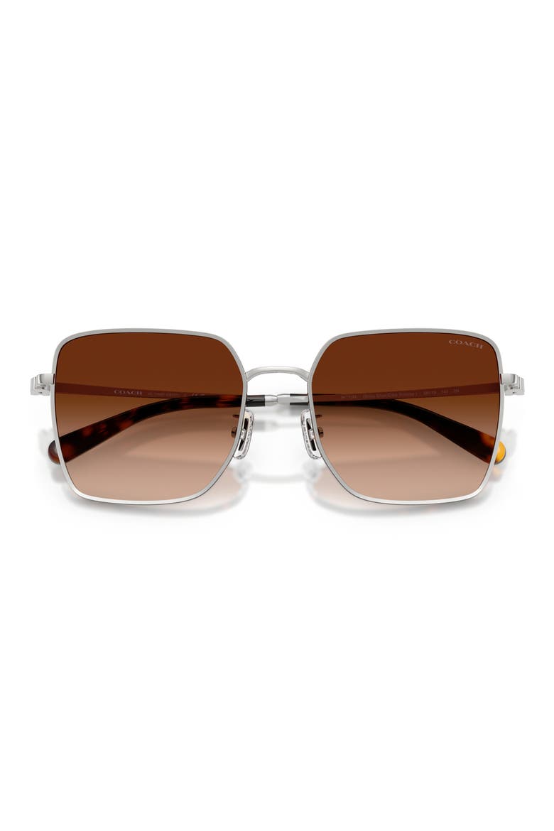 56mm Gradient Square Sunglasses, Alternate, color, SILVER / DARK TORTOISE / BROWN