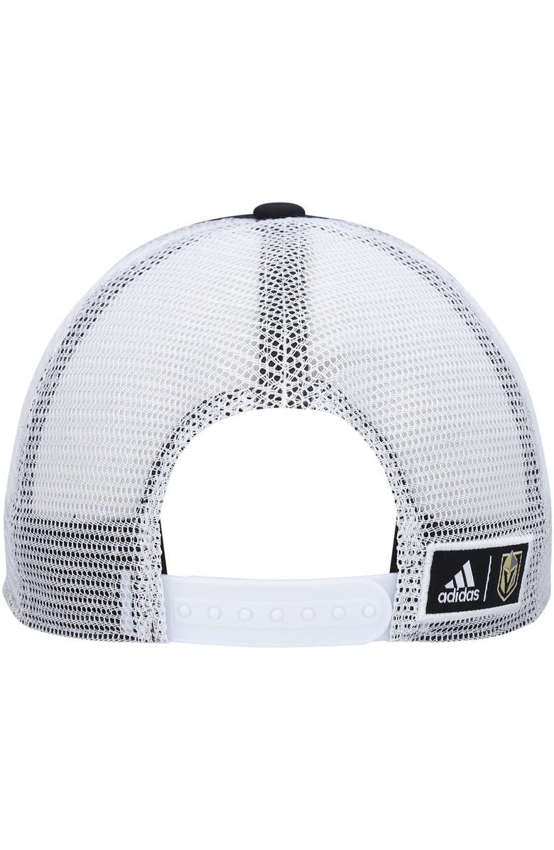 adidas Men's adidas Black/White Vegas Golden Knights Team Plate Trucker Snapback Hat, Alternate, color, Black