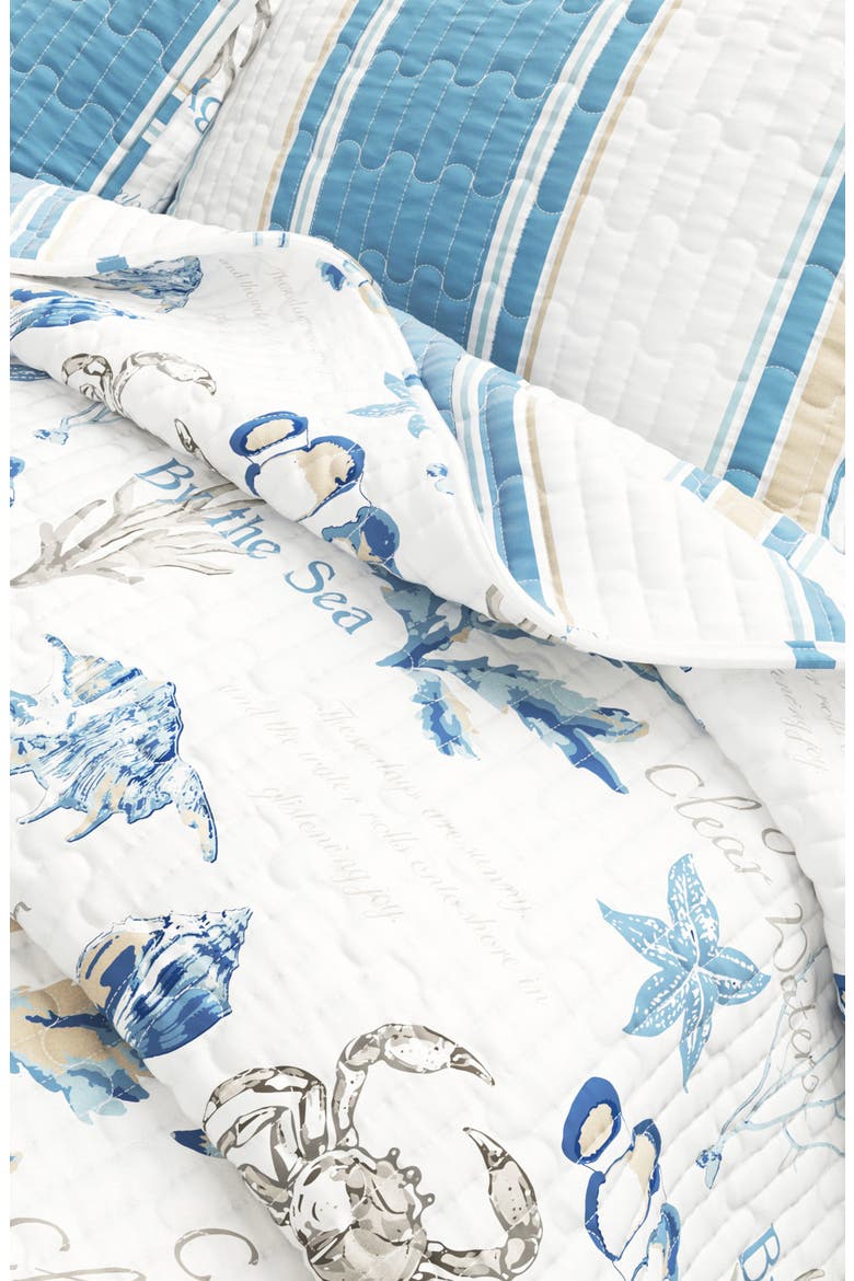 Striped Reversible Coastal Quilt Set, Alternate, color, FLAG STRIPE / OCEAN STORIES