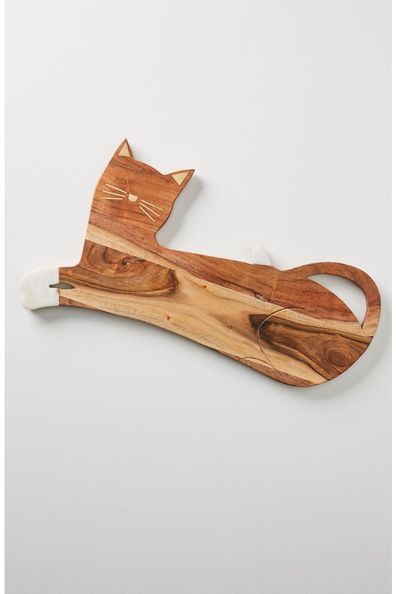 Anthropologie House Cat Cheese Board, Main, color, BROWN