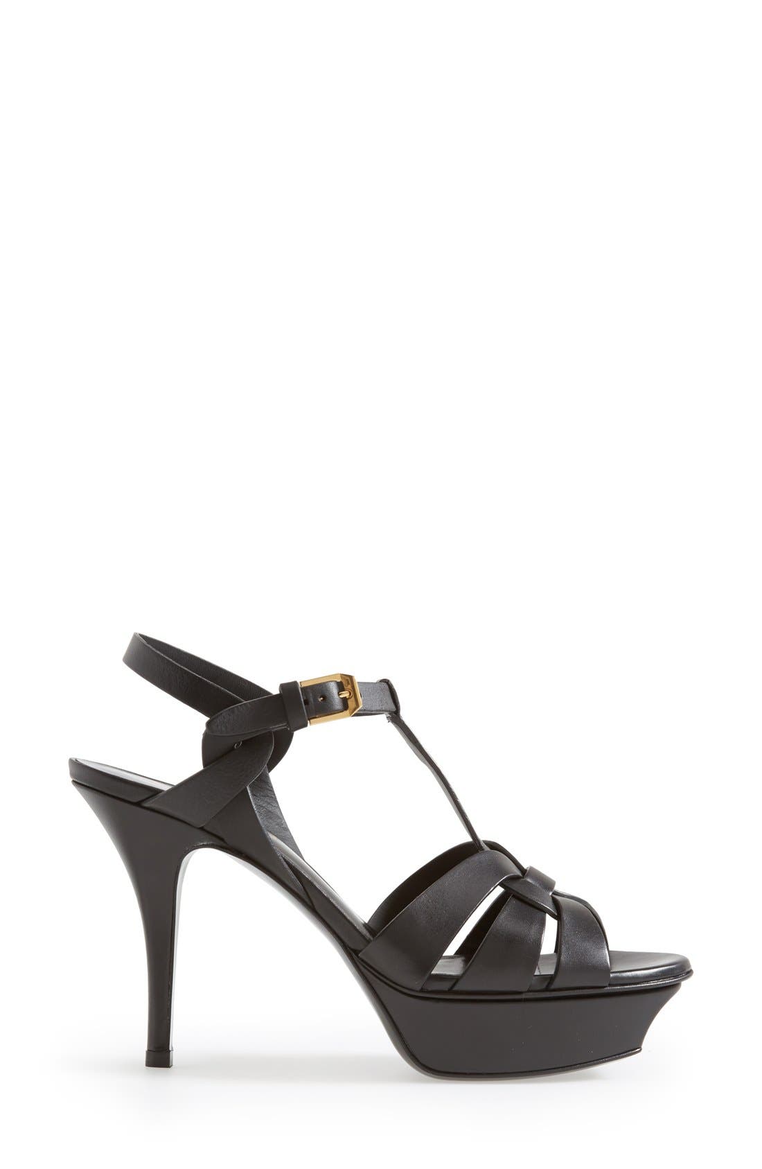 Saint Laurent Tribute T-Strap Platform Sandal, Alternate, color, 