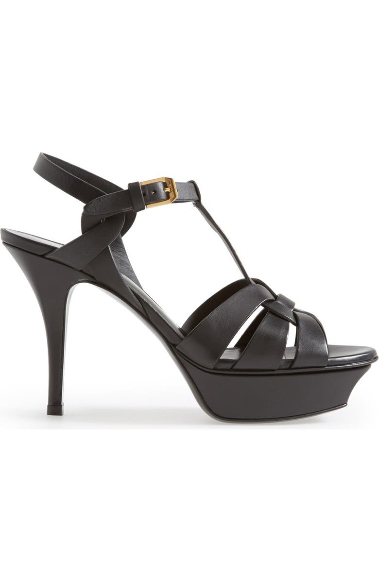 Saint Laurent Tribute T-Strap Platform Sandal, Alternate, color,