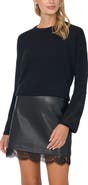 Vince Camuto Floral Embroidered Sequin Appliqué Crewneck Sweater