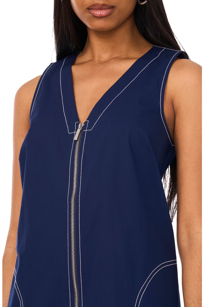Sleeveless Zip Through A-Line Minidress, Alternate, color, CLASSIC NAVY