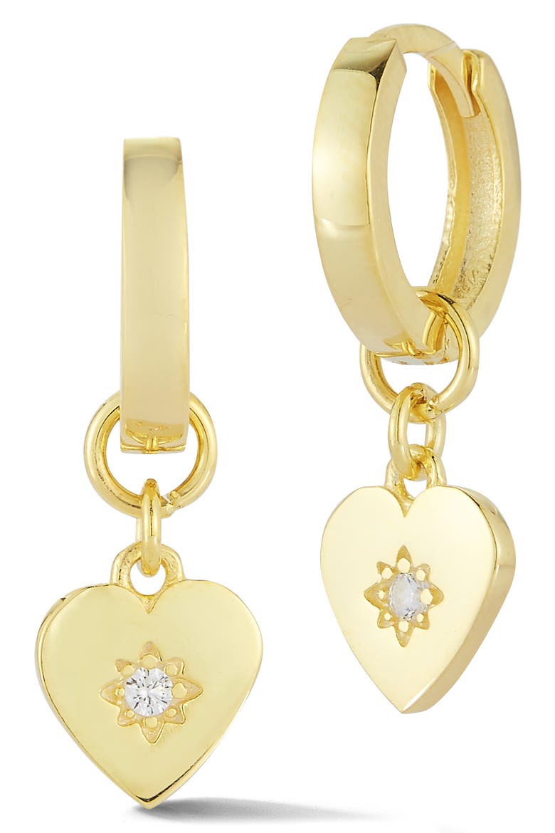 Heart Huggie Hoop Earrings, Main, color, GOLD