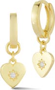 SPHERA MILANO Heart Huggie Hoop Earrings