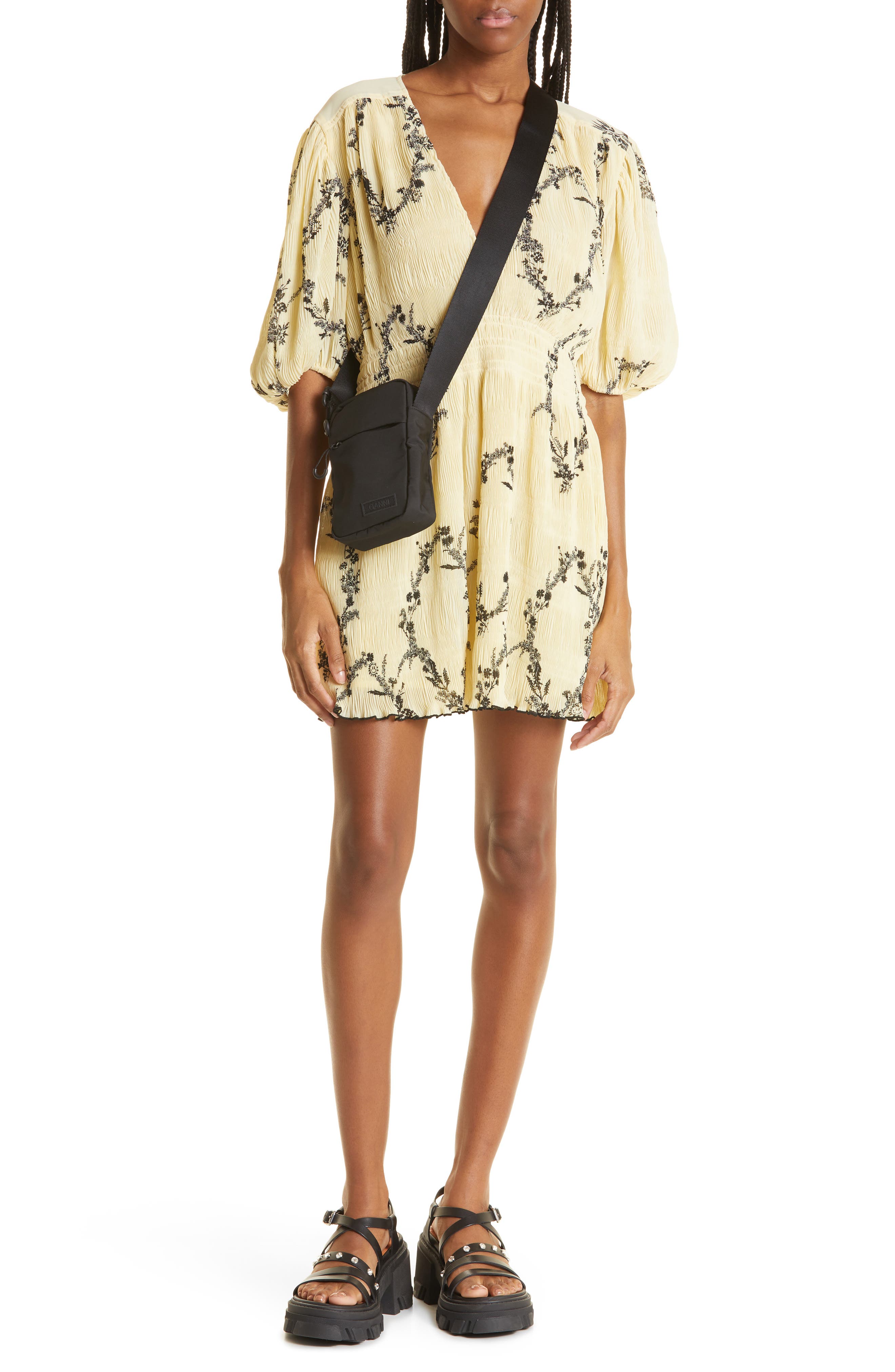 Ganni Recycled Polyester Festival Tech Mini Crossbody Bag, Alternate, color, 