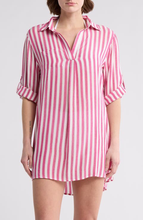 Yarn Dye Stripe Cover-Up Tunic