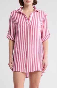 BOHO ME Yarn Dye Stripe Cover-Up Tunic