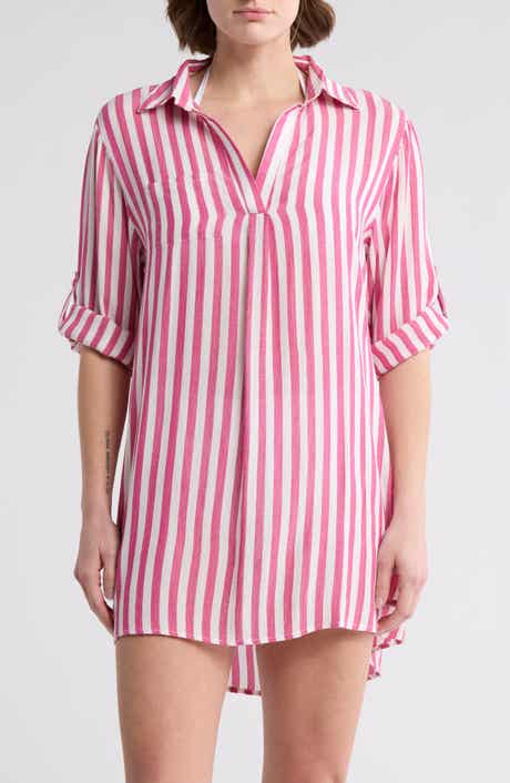 BOHO ME Yarn Dye Stripe Cover-Up Tunic
