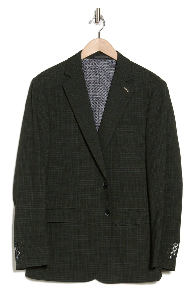 Slim Fit Plaid Blazer, Alternate, color, GREEN MULTI