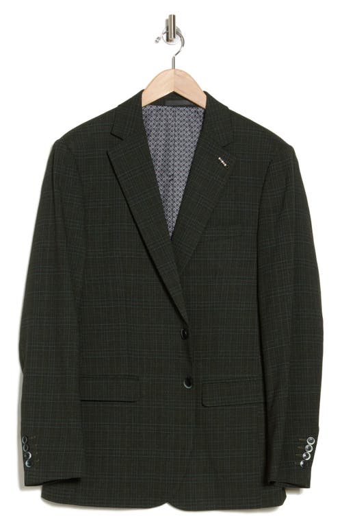 Tahari Slim Fit Plaid Blazer In Green Multi